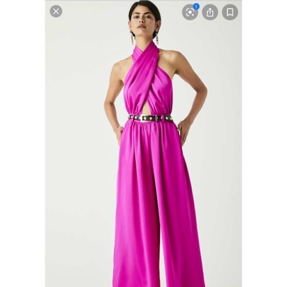 Atoir The Dreamers Dream Formal Wide-Leg Jumpsuit Hot Pink Size 2 / XS